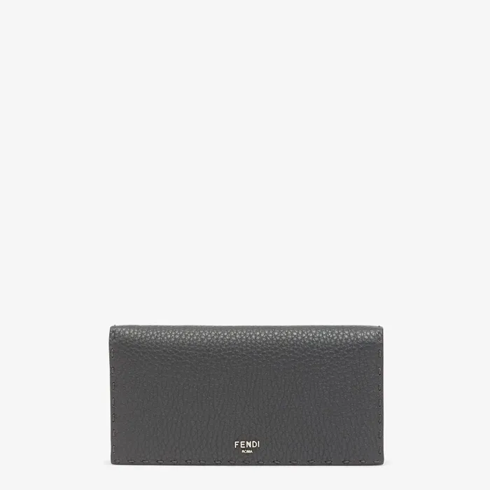 Fendi Wallets Selleria Wallet Gray Leather Wallet 8211 Men