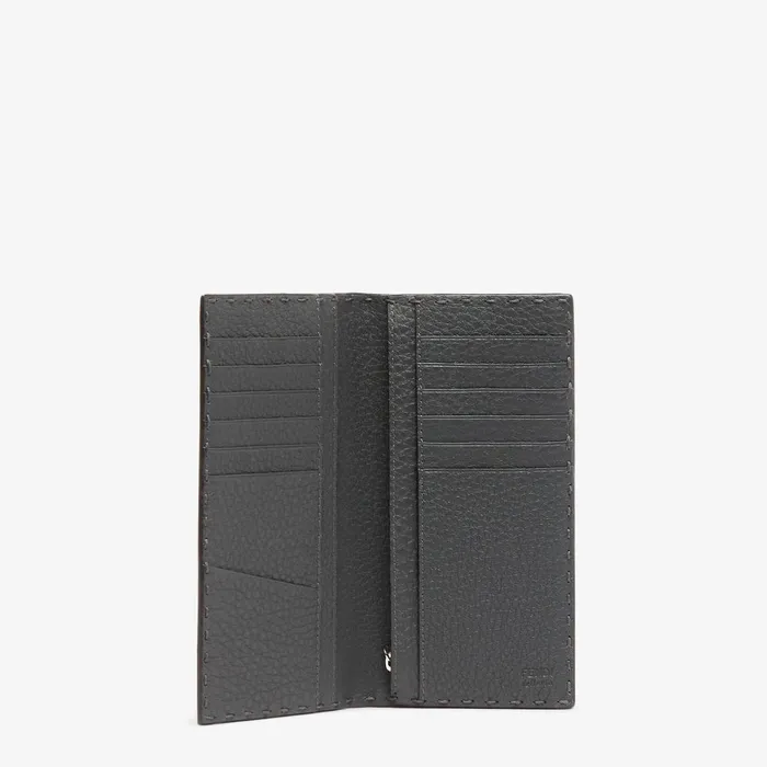 Fendi Wallets Selleria Wallet Gray Leather Wallet 8211 Men