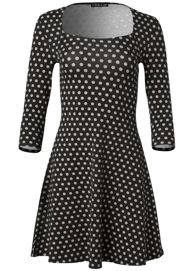 FIT AND FLARE DRESS Black Multi Women VENUS Casual Dresses