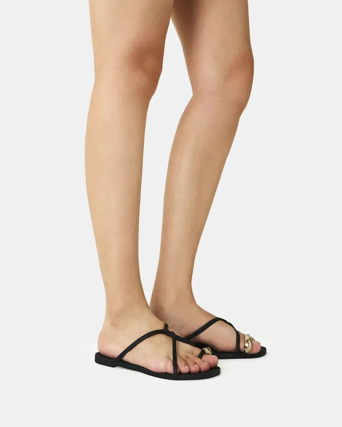 Flat Sandals SHOSHANNA BLACK Sandals NOVO Shoes Women