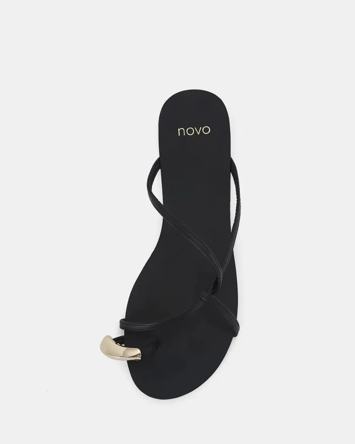 Flat Sandals SHOSHANNA BLACK Sandals NOVO Shoes Women
