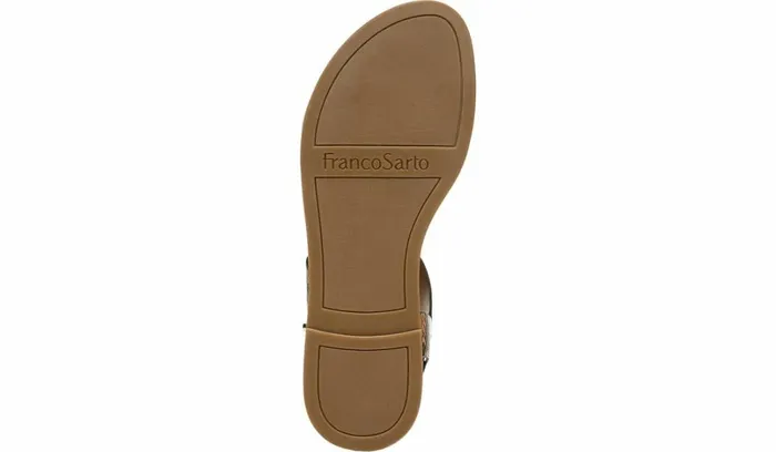 Flat Sandals Women Franco Sarto Franco Glenni Sandal Brown Snake Print Faux Leather