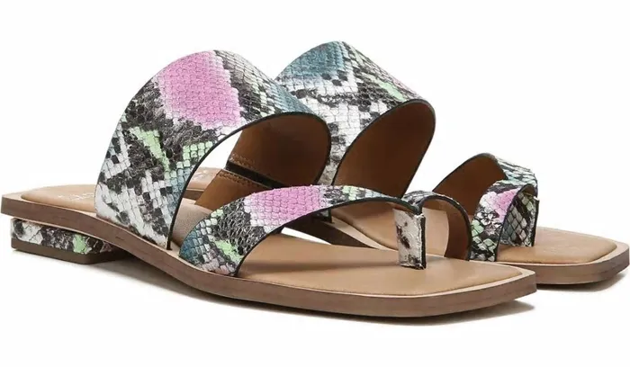 Flat Sandals Women Franco Sarto Sarto Ediana Sandal Orchid Snake Leather Flat Sandals Women Franco Sarto Sarto Ediana Sandal Orchid Snake Leather