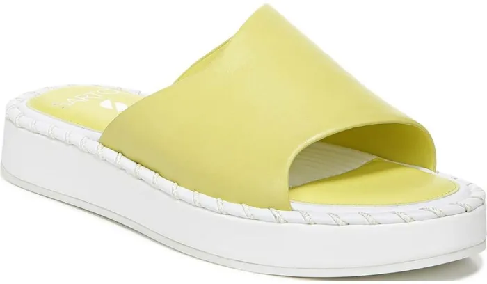 Flat Sandals Women Franco Sarto Sarto Zoe Slide Sandal Limeade Leather