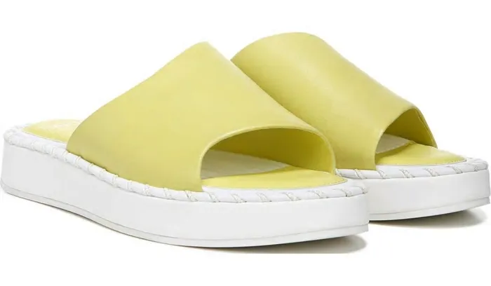 Flat Sandals Women Franco Sarto Sarto Zoe Slide Sandal Limeade Leather