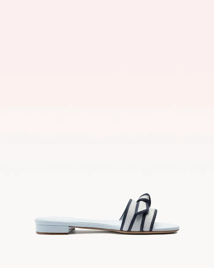 Flats Women Alexandre Birman Grosgrain Raffia Flat Serene Blueoceana