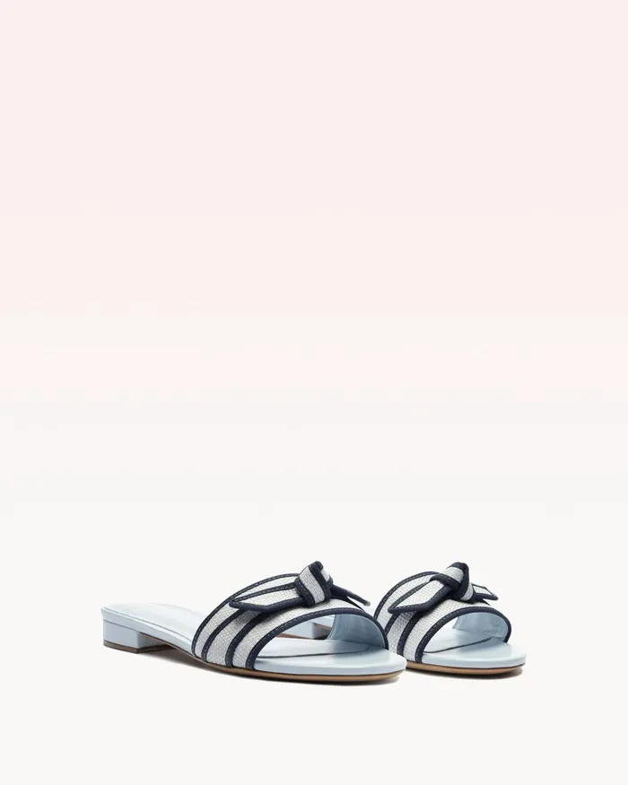 Flats Women Alexandre Birman Grosgrain Raffia Flat Serene Blueoceana