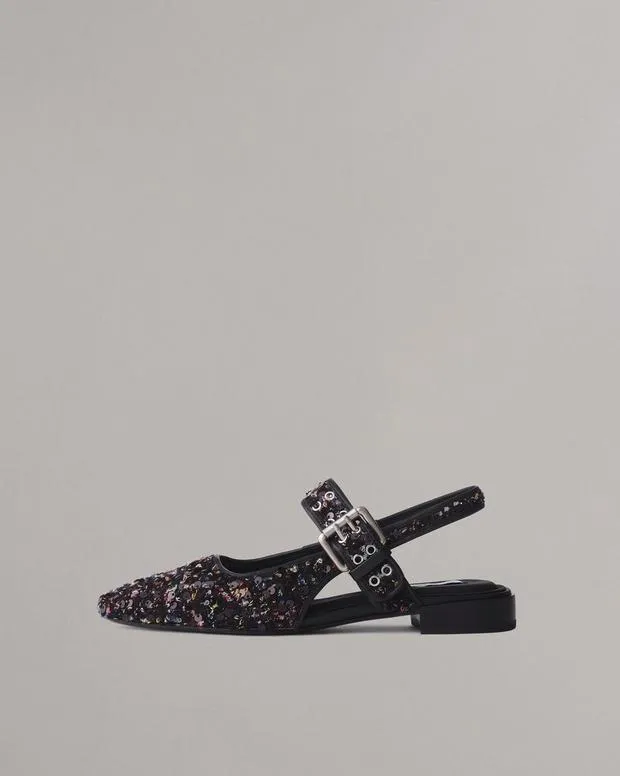 Flats Women Rag and Bone Astra Slingback Flats Black Multi