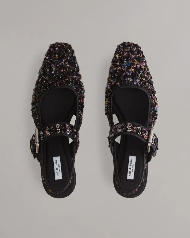 Flats Women Rag and Bone Astra Slingback Flats Black Multi