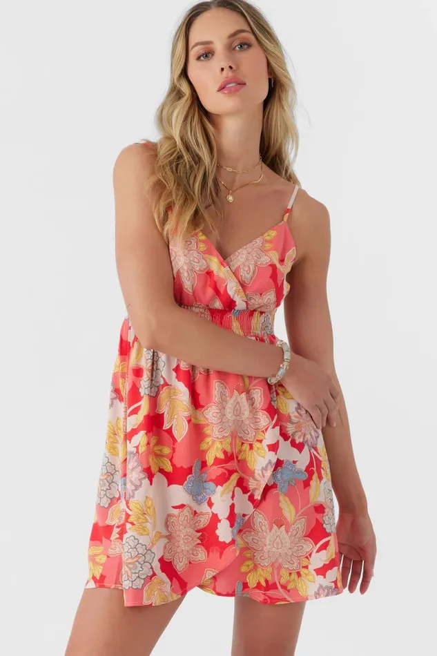 FLORENT ANTALYA FLORAL SHORT DRESS Bittersweet Women O039NEILL Clothing