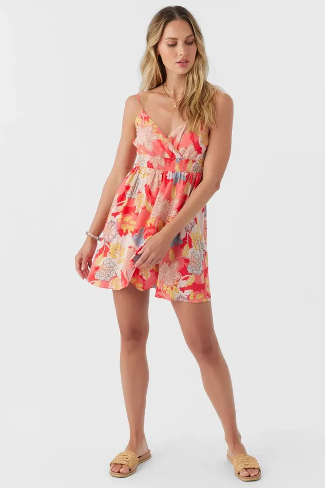 FLORENT ANTALYA FLORAL SHORT DRESS Bittersweet Women O039NEILL Clothing