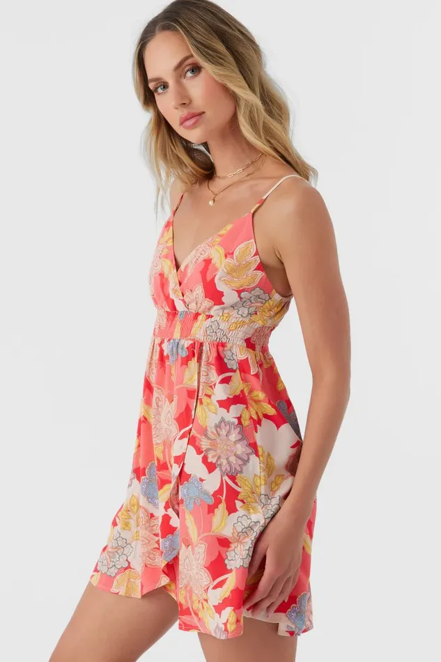 FLORENT ANTALYA FLORAL SHORT DRESS Bittersweet Women O039NEILL Clothing