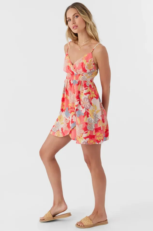 FLORENT ANTALYA FLORAL SHORT DRESS Bittersweet Women O039NEILL Clothing