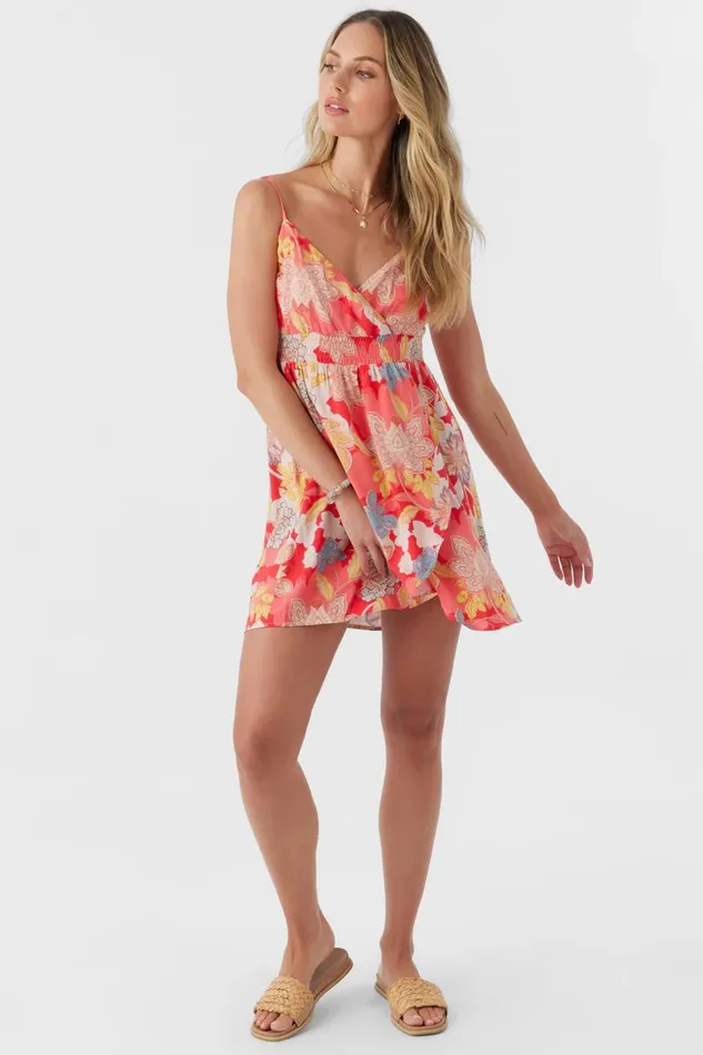 FLORENT ANTALYA FLORAL SHORT DRESS Bittersweet Women O039NEILL Clothing
