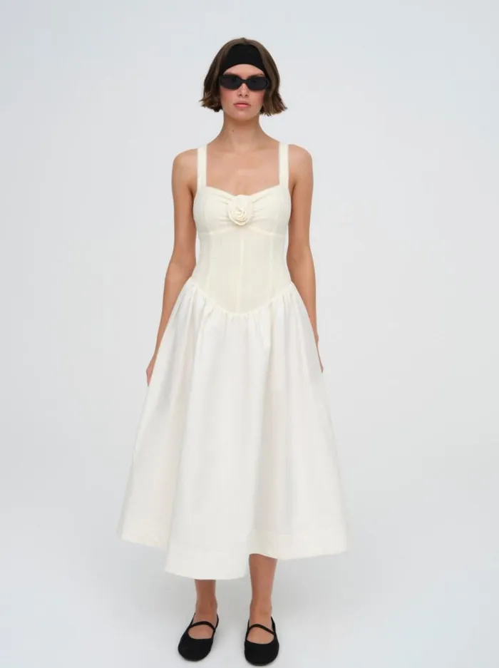 For Love and Lemons Dresses Billie Pointelle Midi Dress Ivory 8211 Women
