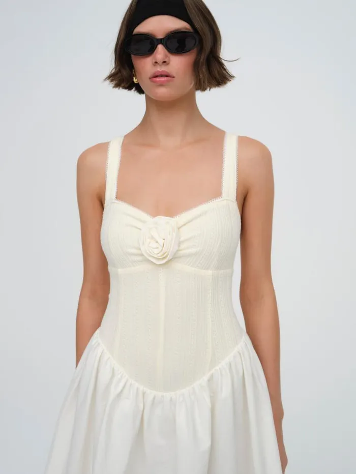 For Love and Lemons Dresses Billie Pointelle Midi Dress Ivory 8211 Women For Love and Lemons Dresses Billie Pointelle Midi Dress Ivory 8211 Women