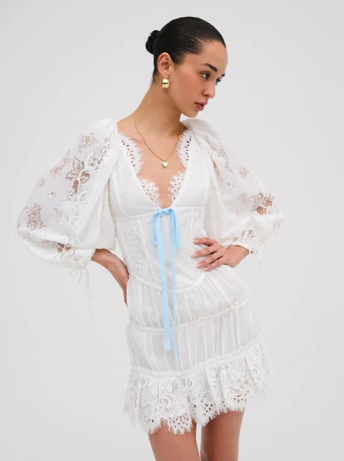 For Love and Lemons Dresses Ellis Mini Dress White 8211 Women