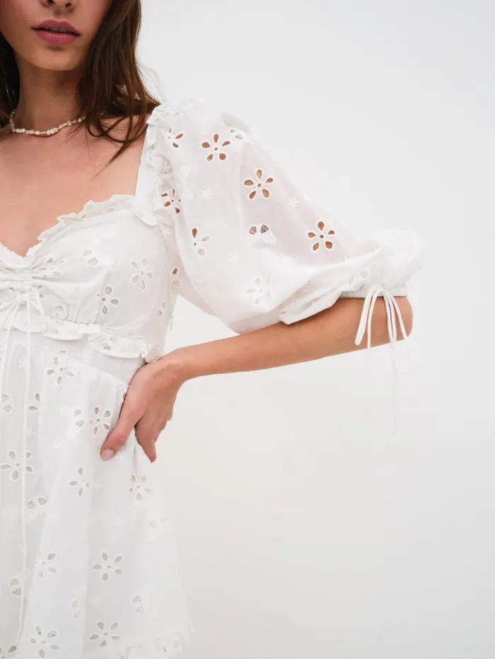 For Love and Lemons Dresses Fletcher Mini Dress White 8211 Women For Love and Lemons Dresses Fletcher Mini Dress White 8211 Women