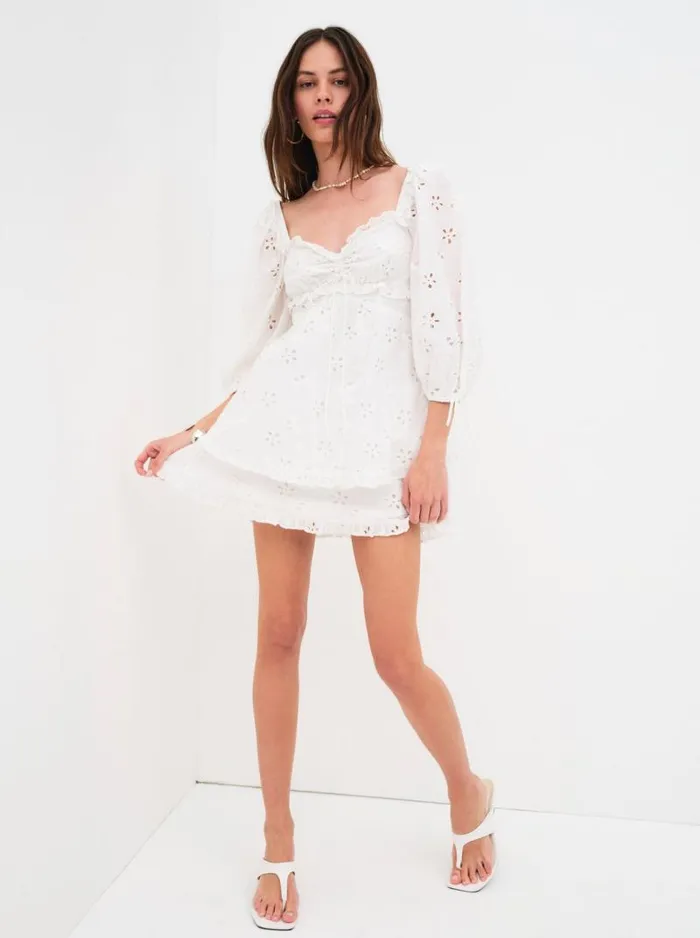 For Love and Lemons Dresses Fletcher Mini Dress White 8211 Women For Love and Lemons Dresses Fletcher Mini Dress White 8211 Women