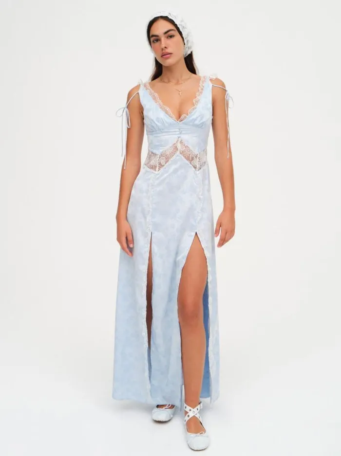 For Love and Lemons Dresses Hattie Jacquard Maxi Dress Blue 8211 Women