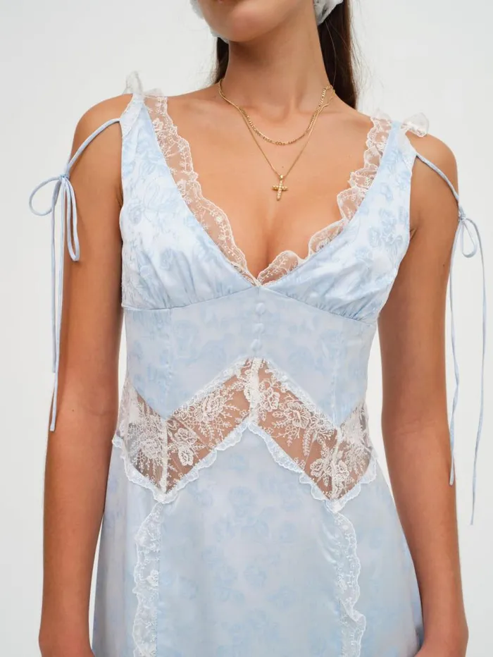 For Love and Lemons Dresses Hattie Jacquard Maxi Dress Blue 8211 Women For Love and Lemons Dresses Hattie Jacquard Maxi Dress Blue 8211 Women