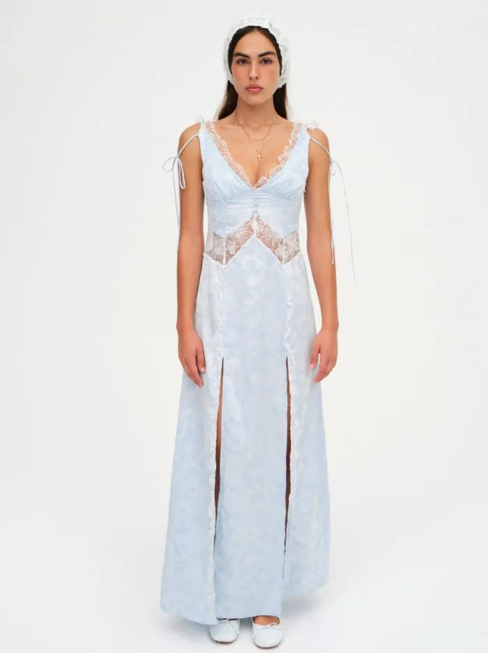 For Love and Lemons Dresses Hattie Jacquard Maxi Dress Blue 8211 Women For Love and Lemons Dresses Hattie Jacquard Maxi Dress Blue 8211 Women
