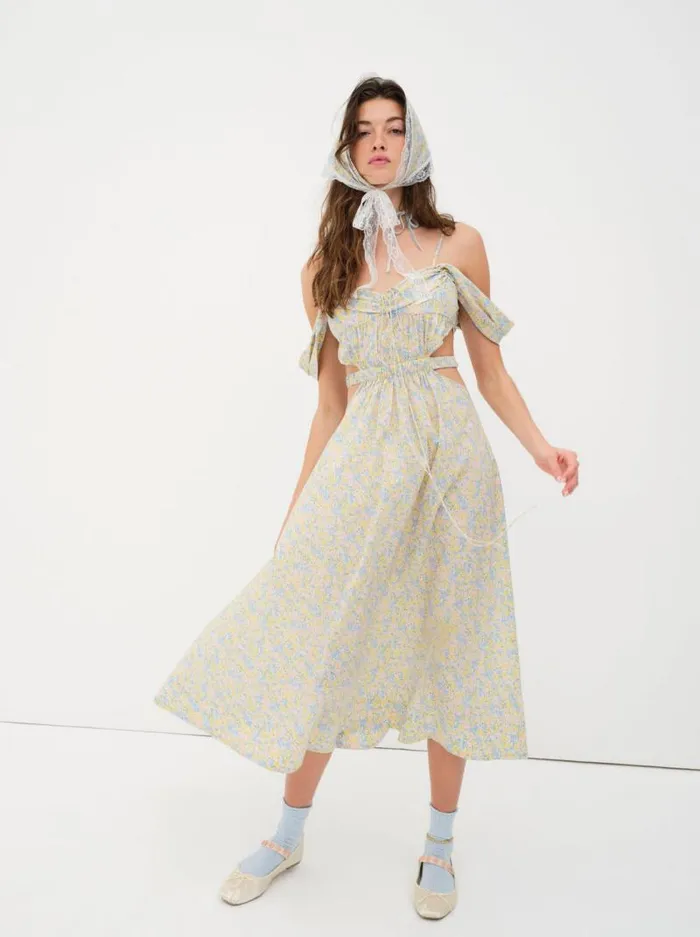 For Love and Lemons Dresses Sibylla Midi Dress Green 8211 Women