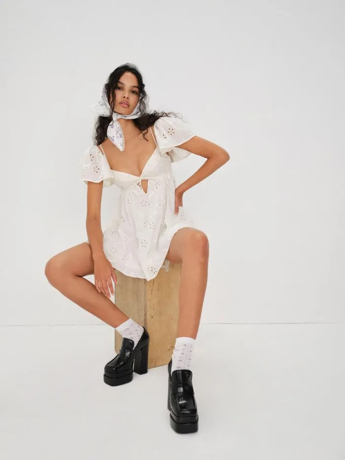 For Love and Lemons Dresses Weston Mini Dress White 8211 Women For Love and Lemons Dresses Weston Mini Dress White 8211 Women