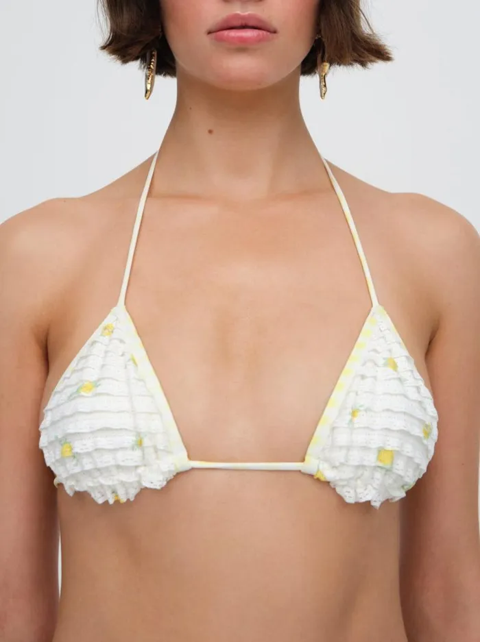 For Love and Lemons Swim Lisbet String Bikini Top White 8211 Women For Love and Lemons Swim Lisbet String Bikini Top White 8211 Women