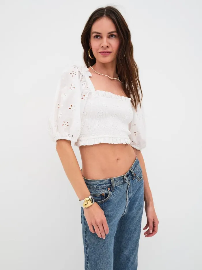 For Love and Lemons Tops Addison Blouse White 8211 Women