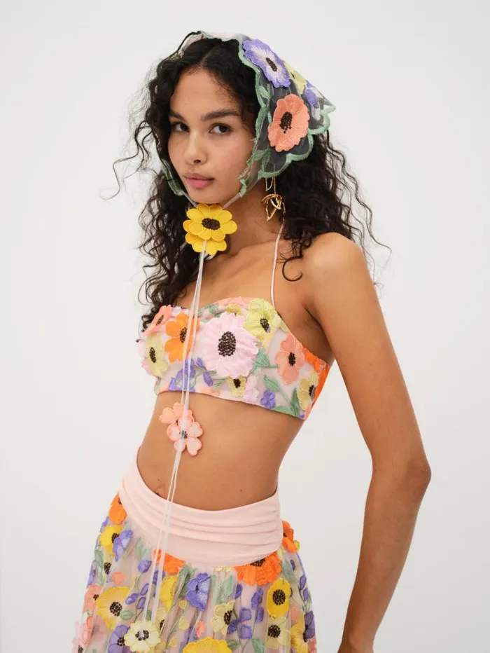 For Love and Lemons Tops Piccola Crop Top Multi 8211 Women