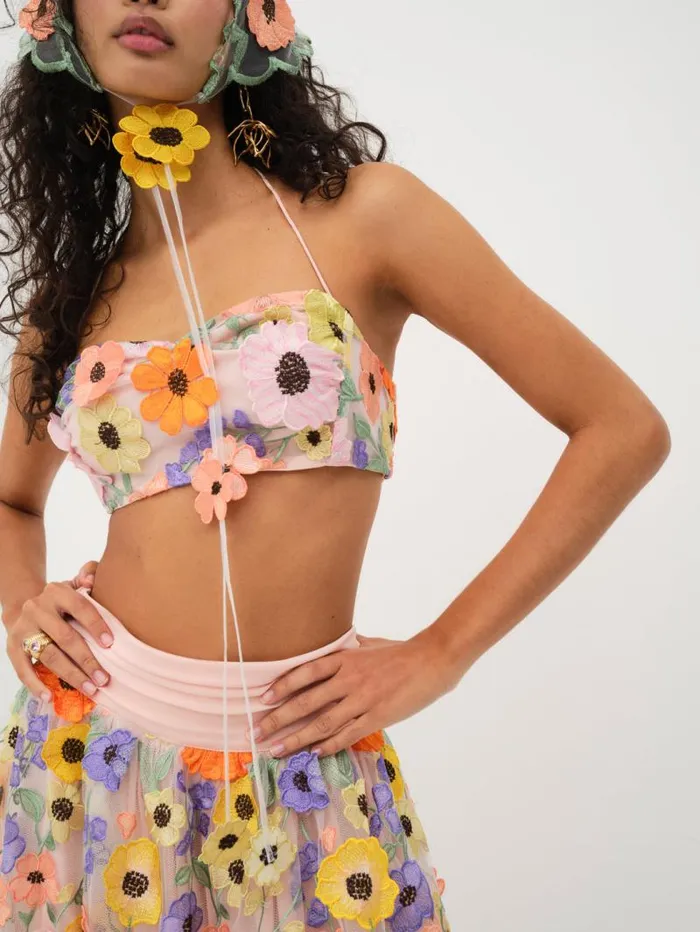 For Love and Lemons Tops Piccola Crop Top Multi 8211 Women