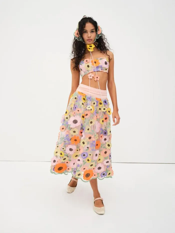 For Love and Lemons Tops Piccola Crop Top Multi 8211 Women