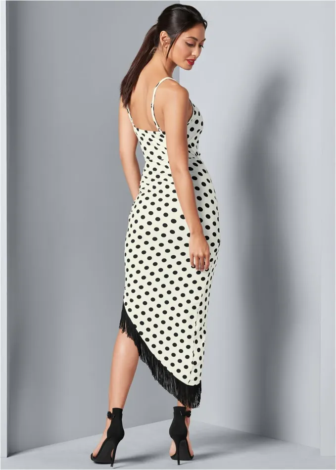 FRINGE DETAIL DRESS White and Black Women VENUS Sundresses