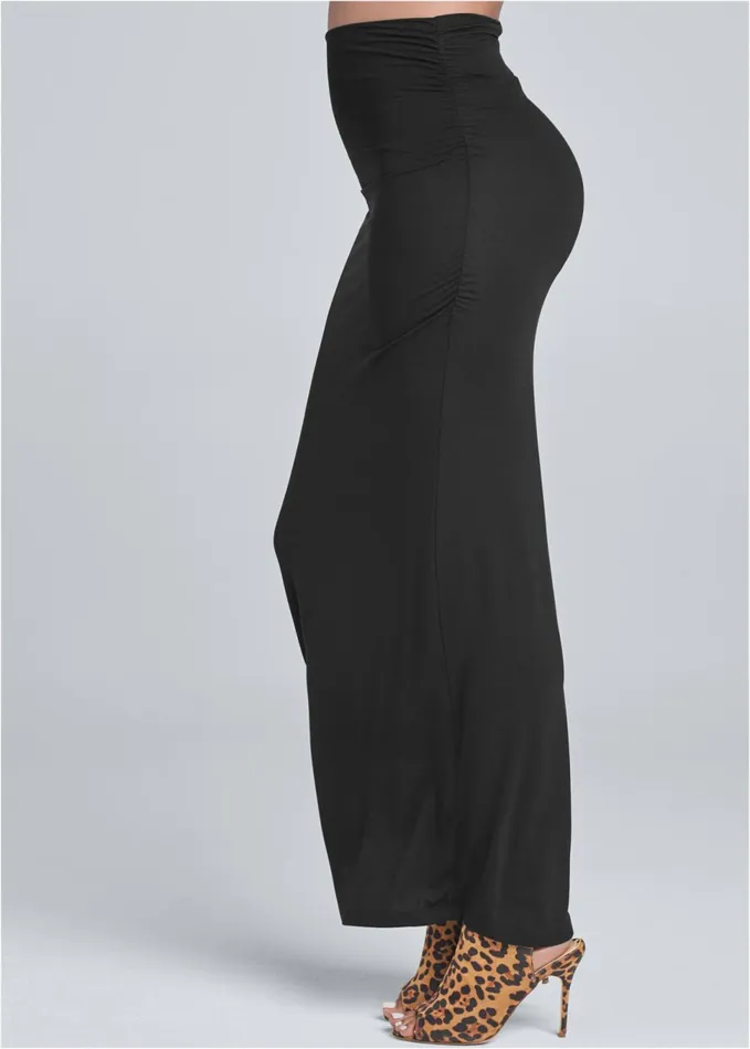 GATHERED WAIST LONG SKIRT Black Women VENUS Maxi Skirts