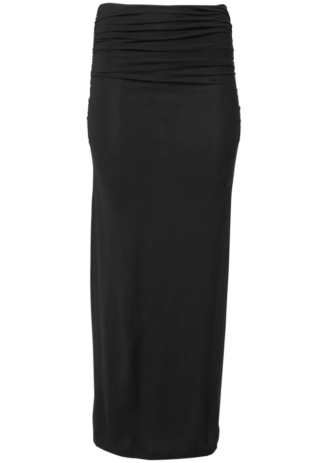 GATHERED WAIST LONG SKIRT Black Women VENUS Maxi Skirts