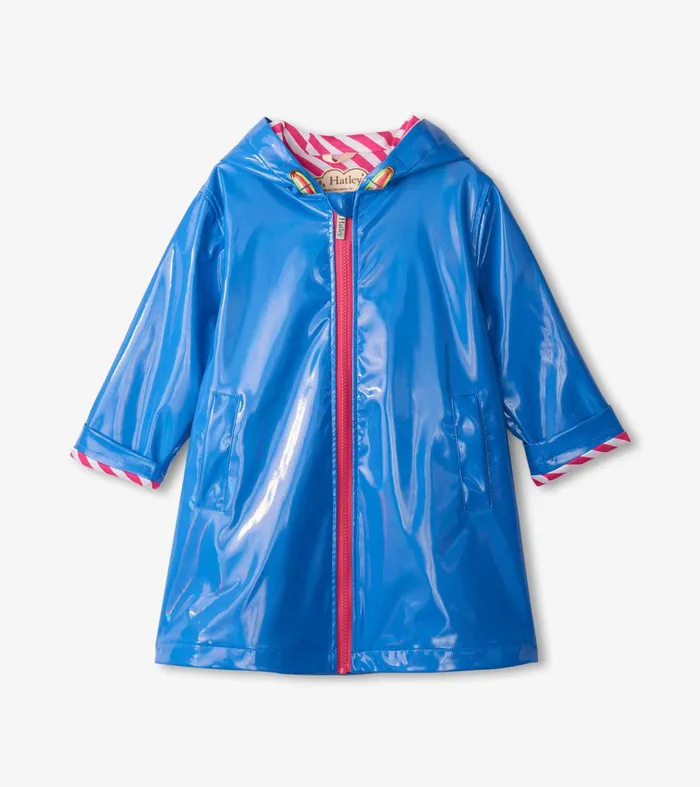 Girls Blue Glitter Swing Jacket Hatley