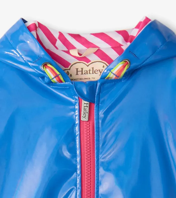 Girls Blue Glitter Swing Jacket Hatley