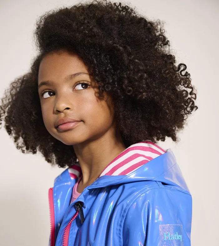 Girls Blue Glitter Swing Jacket Hatley