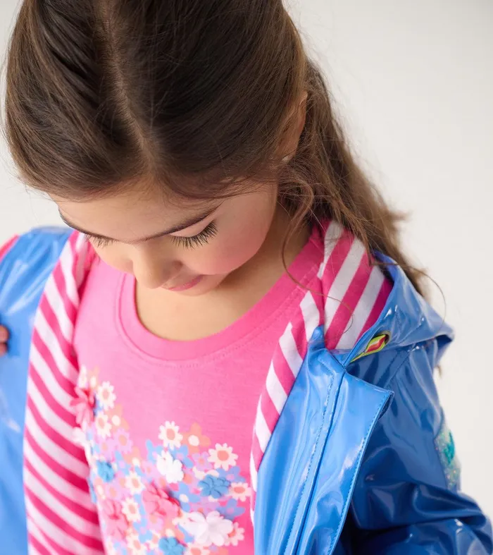 Girls Blue Glitter Swing Jacket Hatley