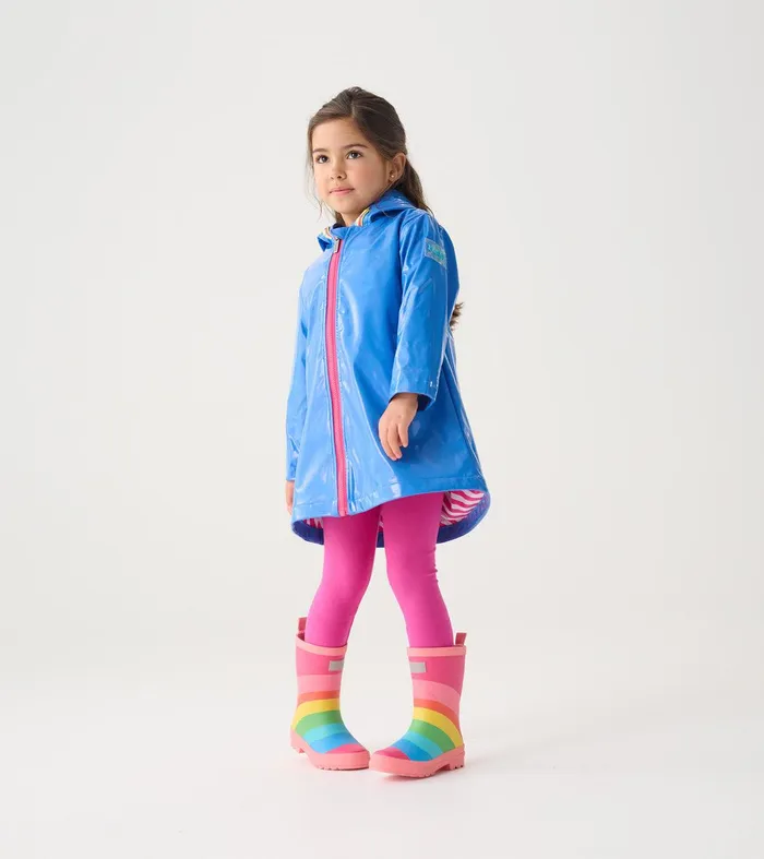 Girls Blue Glitter Swing Jacket Hatley