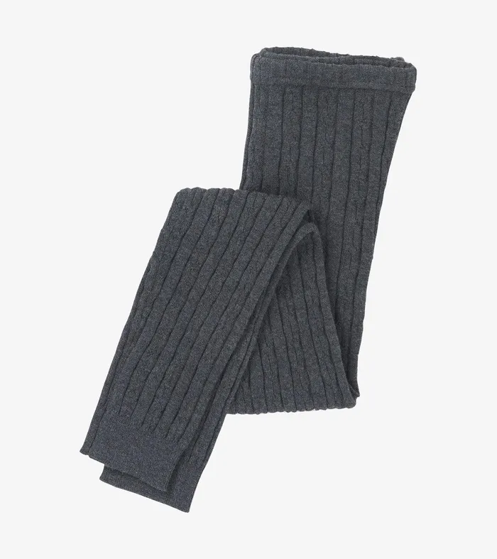 Girls Charcoal Cable Knit Tights Hatley