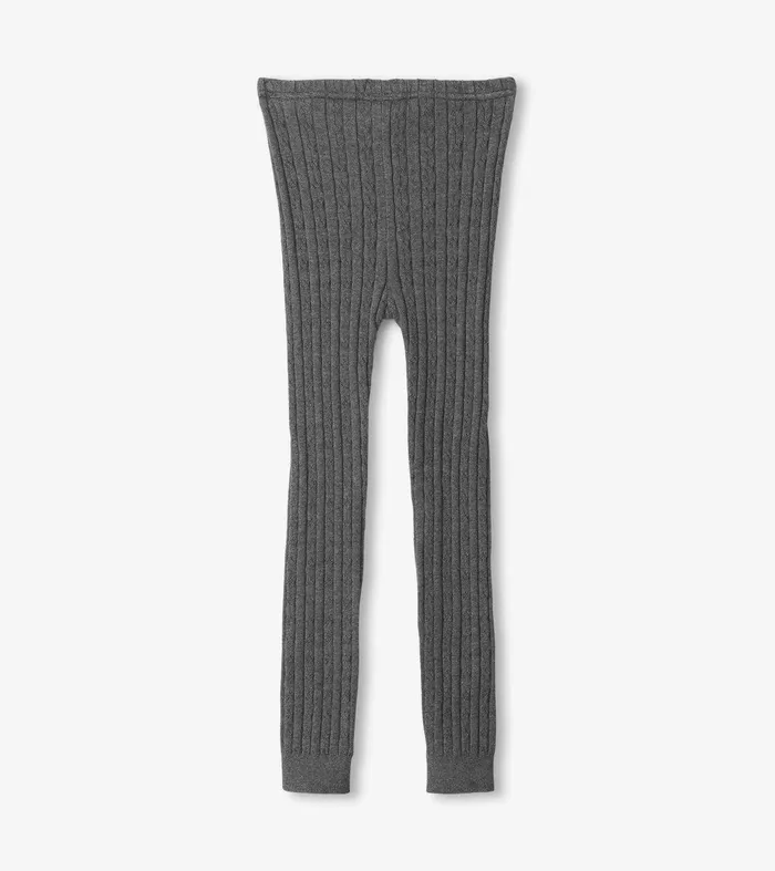 Girls Charcoal Cable Knit Tights Hatley