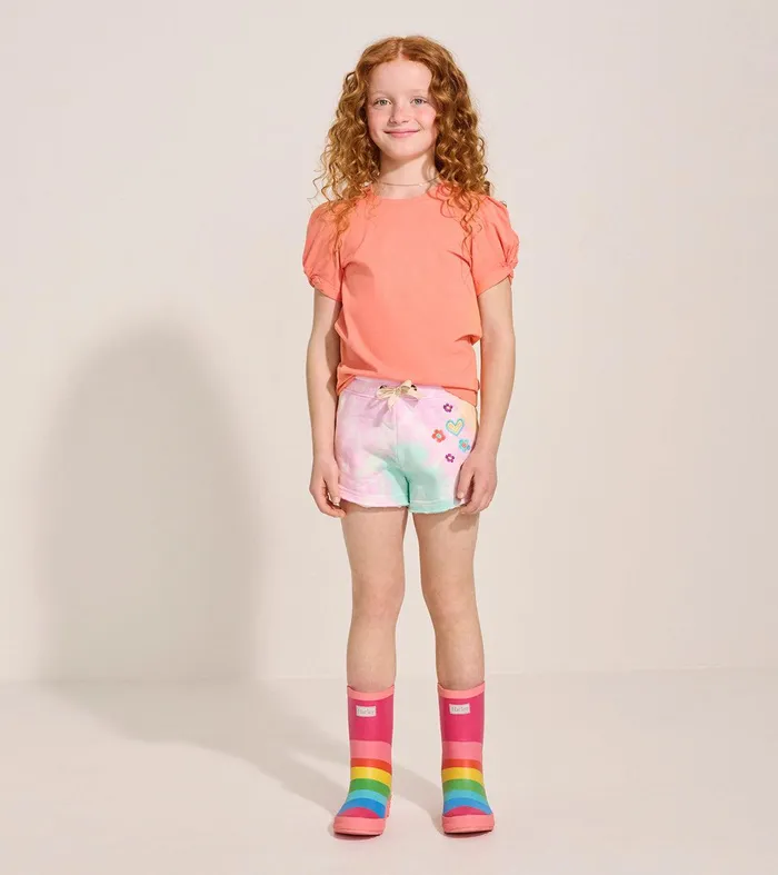 Girls Coral Twisted Sleeve Tee Hatley