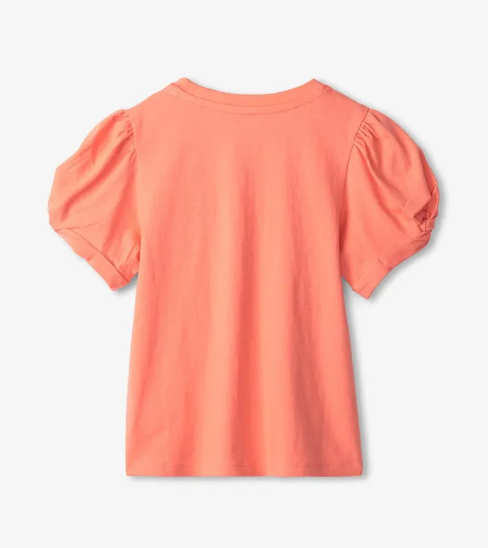 Girls Coral Twisted Sleeve Tee Hatley