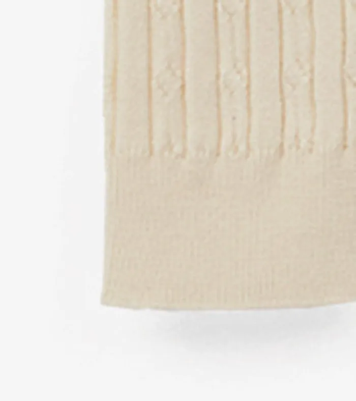 Girls Cream Cable Knit Tights Hatley