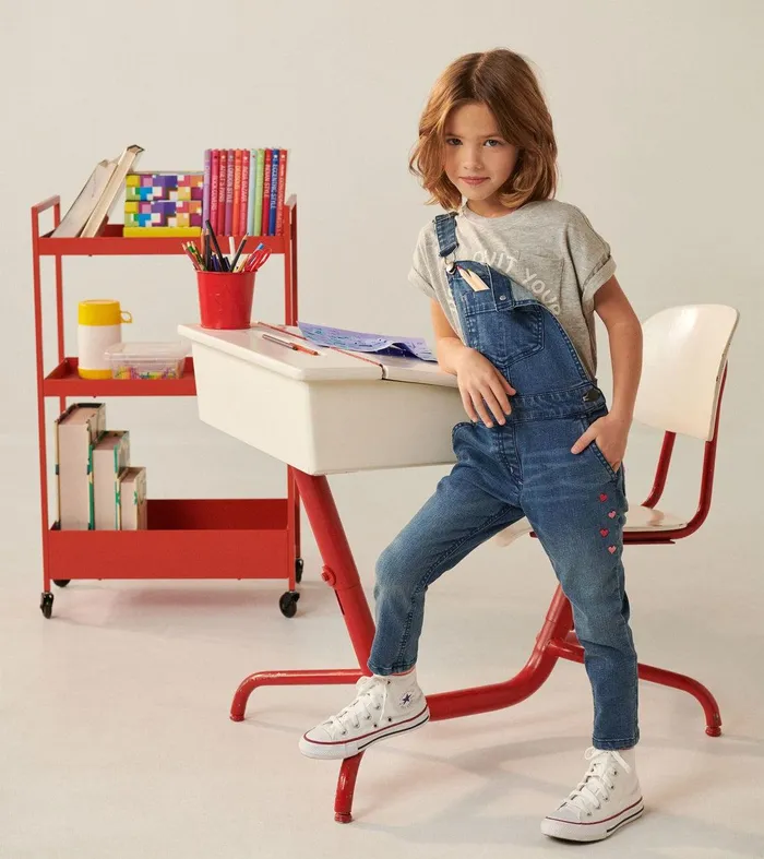 Girls Denim Stretch Classic Overalls Hatley
