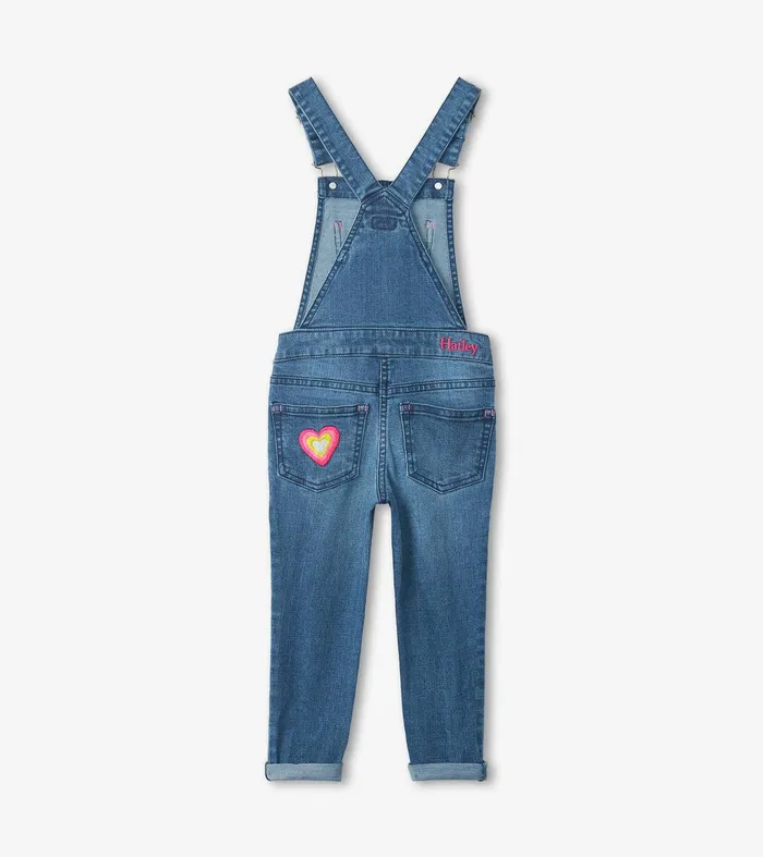 Girls Denim Stretch Classic Overalls Hatley