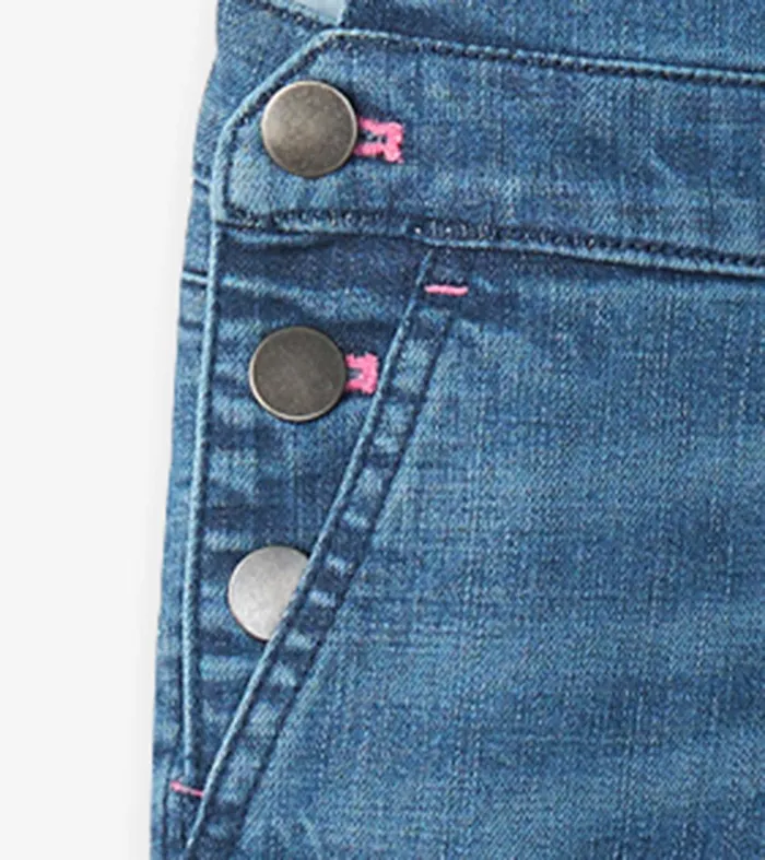 Girls Denim Stretch Classic Overalls Hatley