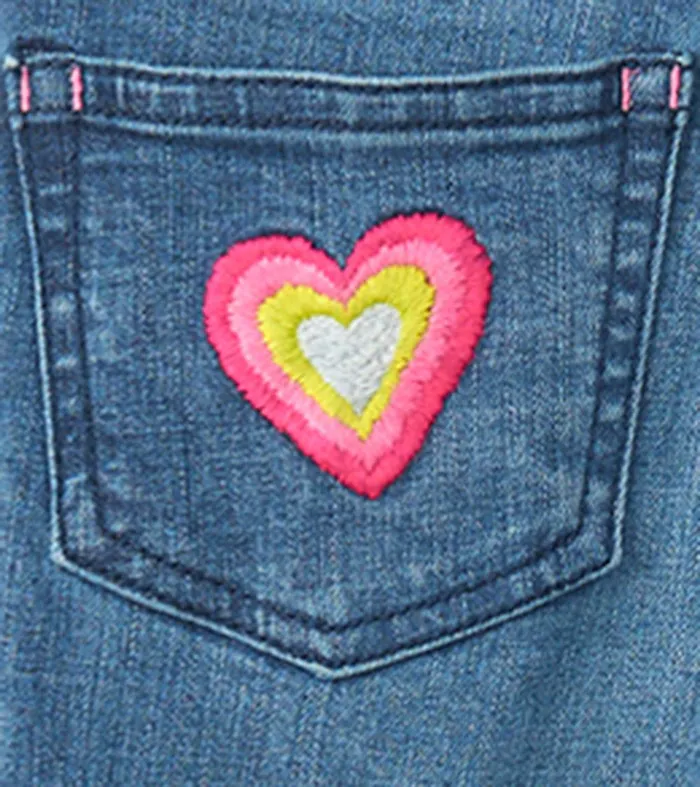 Girls Denim Stretch Classic Overalls Hatley